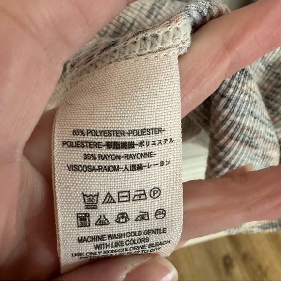 We The Free Women’s Long Sleeve Cowl Neck Gray Multicolored Ribbed Tunic Sz S GU - Picture 5 of 8